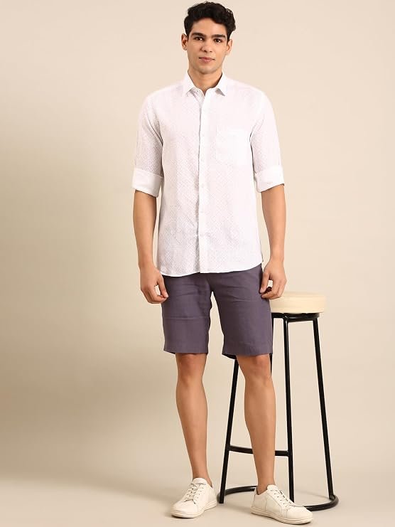 Linen Club Men's Pure Linen Casual Shirt