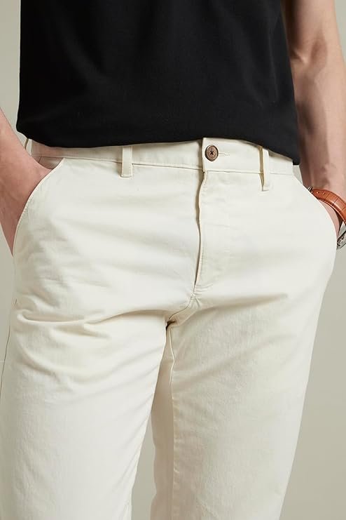 Louis Philippe Men's Solid Chinos