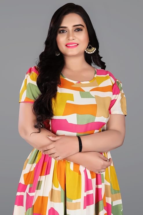 Stylish Floral Printed Long Gown