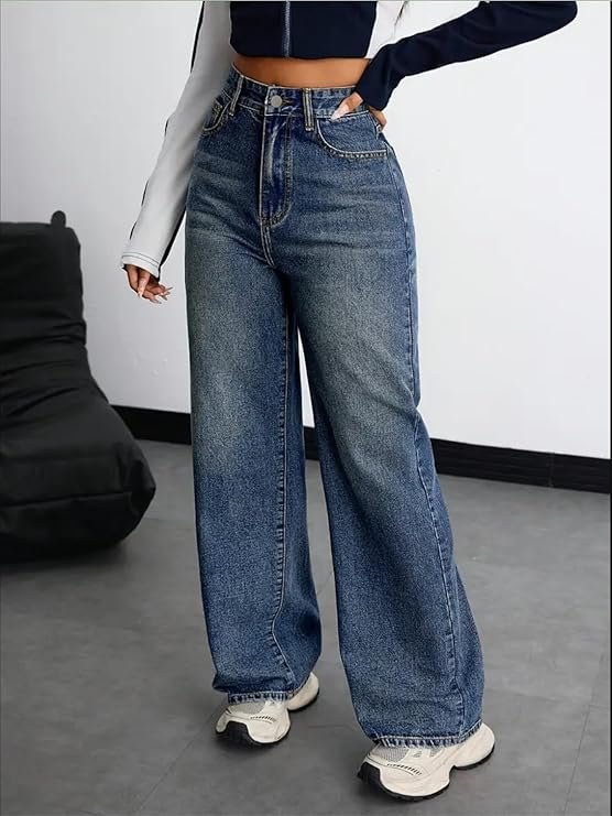 Nifty Women's Denim Stretchable High Waist Baggy Jeans