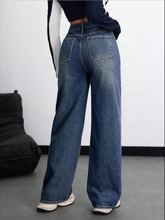 Nifty Women's Denim Stretchable High Waist Baggy Jeans